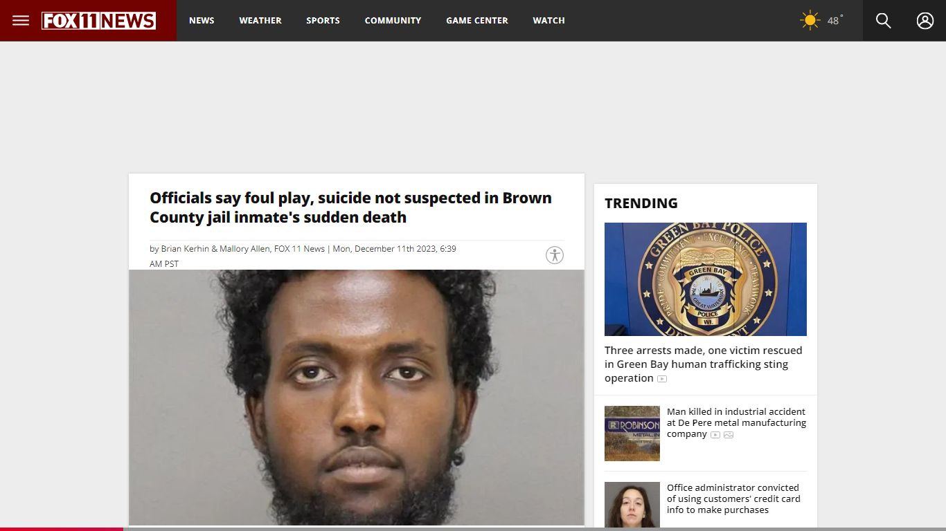 Probe begins on Brown County jail inmate's sudden death